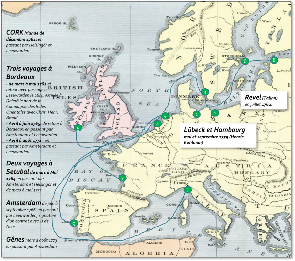 Les voyages de Johan Kuhlman (1738-1806) en Europe de 1760 à 1780