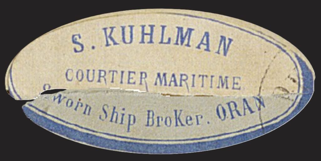 logo société de courtage maritime Kuhlman à Oran 1870