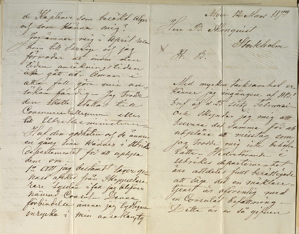 Lettre de Josef Kuhlman à Bernhard Almquist