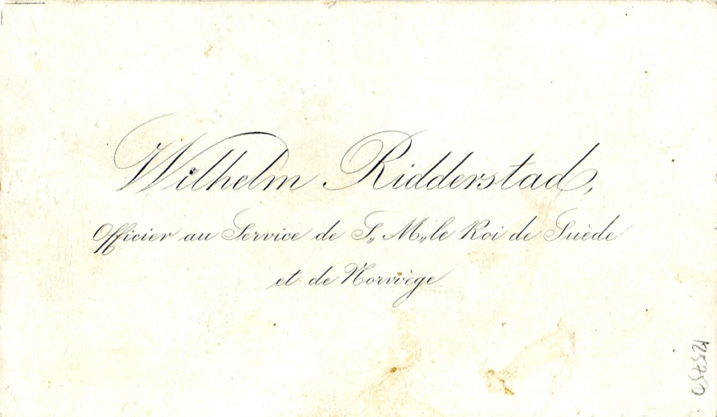 carte de visite de Wihlelm Ridderstad.