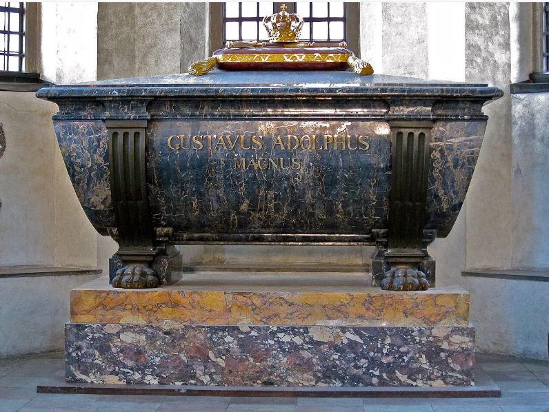 Sarcophage du Roi Gustav II Adolf à Riddarholmen.